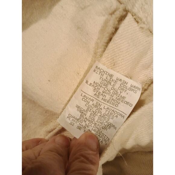 Vintage Arizona Jeans Co Loose Fit Mens 38x34 Straight Leg Ivory Denim Jeans USA - Picture 9 of 10